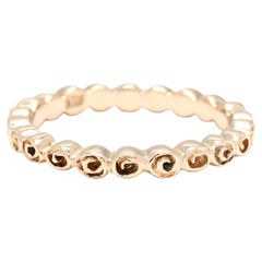 Pandora Small Roses Engraved Band Ring, 14k Yellow Gold, Ring Size 5.25
