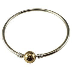Pandora Sterling Silver and 14K Yellow Gold Bangle Bracelet #22319
