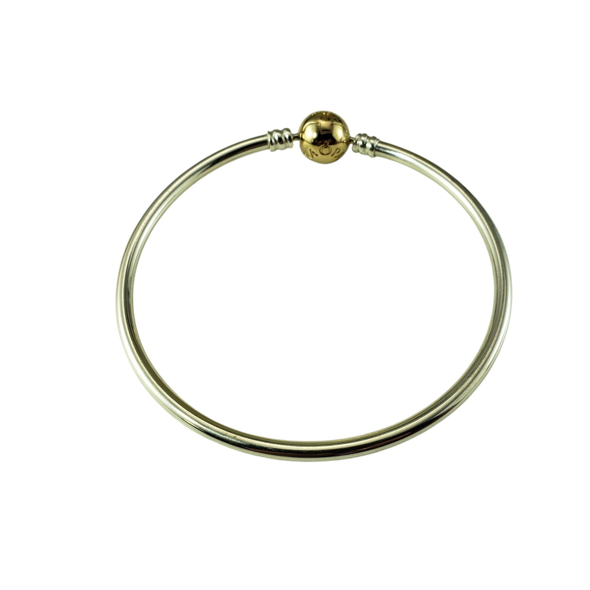 Women's Pandora Sterling Silver and 14K Yellow Gold Moments Bangle Bracelet #19939