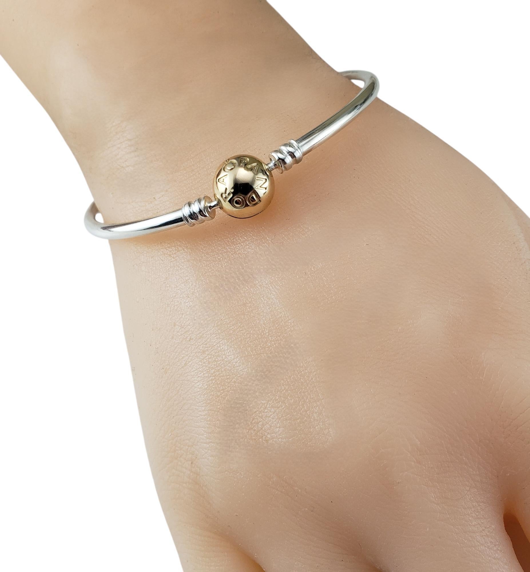Pandora Sterling Silver and 14K Yellow Gold Moments Bangle Bracelet #19939 3