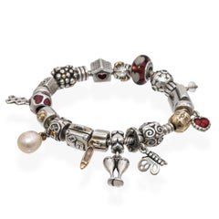 Pandora Sterling Silver and 14k Yellow Gold Slider Charm Bracelet