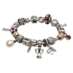 Pandora Sterling Silver and 14k Yellow Gold Slider Charm Bracelet