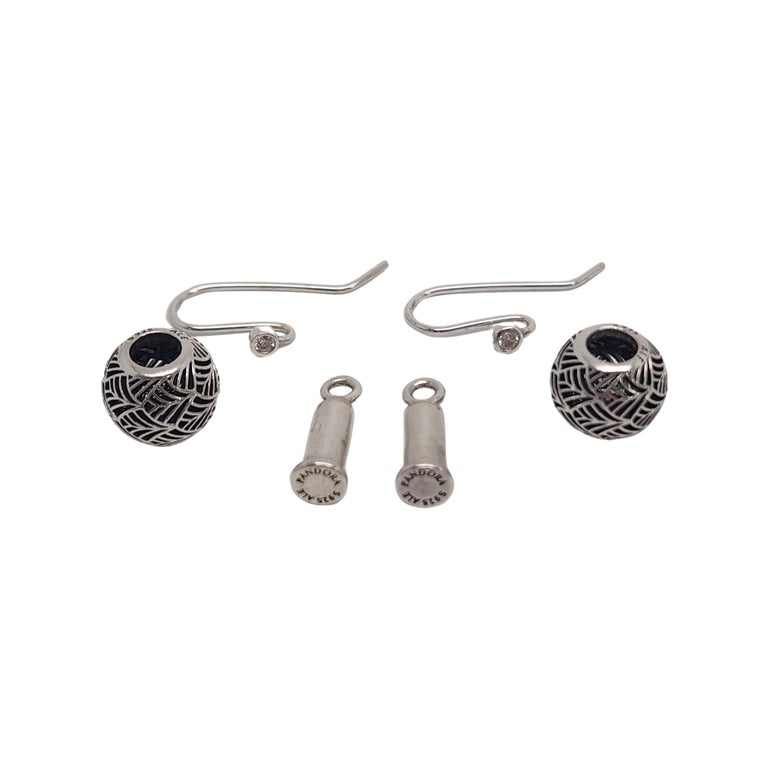 Pandora Sterling Silver Compose Hook Barrel Tropicana Bead Earrings 16045