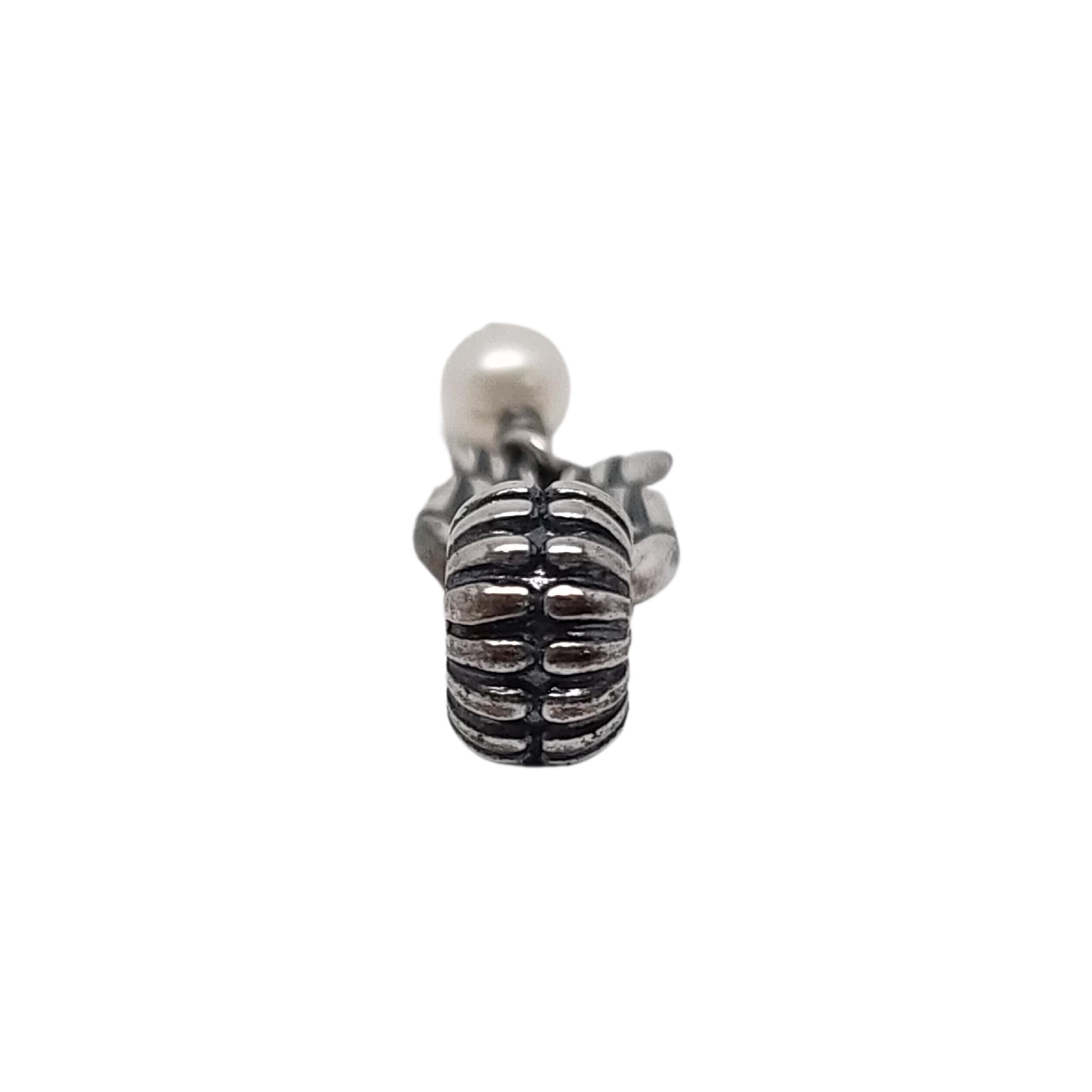 Pandora Sterling Silver Guardian Angel Wings with Pearl Charm w/Box #15325 In Good Condition For Sale In Washington Depot, CT