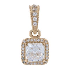 Pandora Timeless Elegance Pendant 14k Yellow Gold Halo Authentic 350180CZ Retd