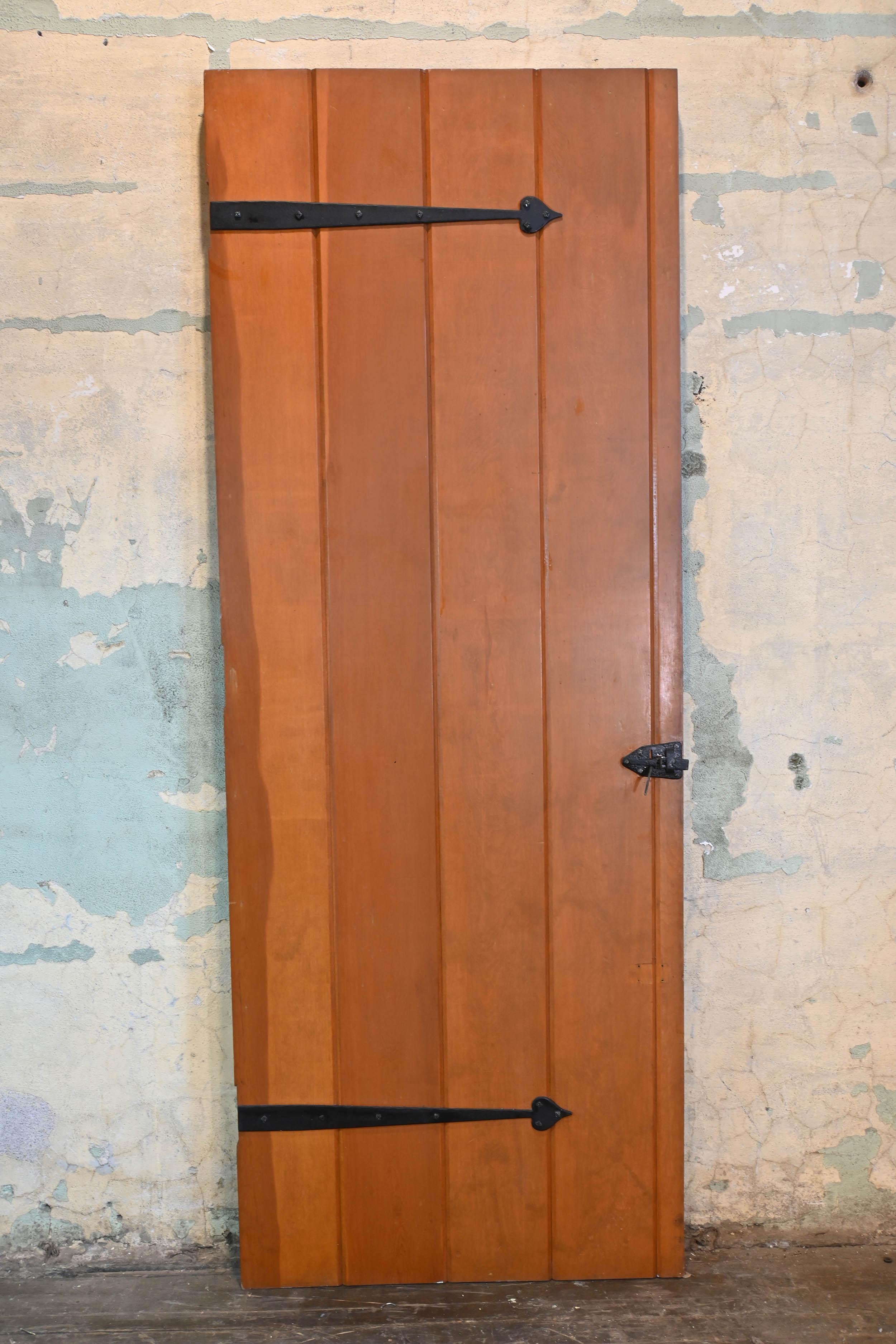 What a great pantry or bar entrance in your home, pantry or just a use it for its original use, closing off one room from another in your cabin.

Original jamb for the door plus original thumb-latch lift hardware.

Dimensions door: 30 wide x 80”