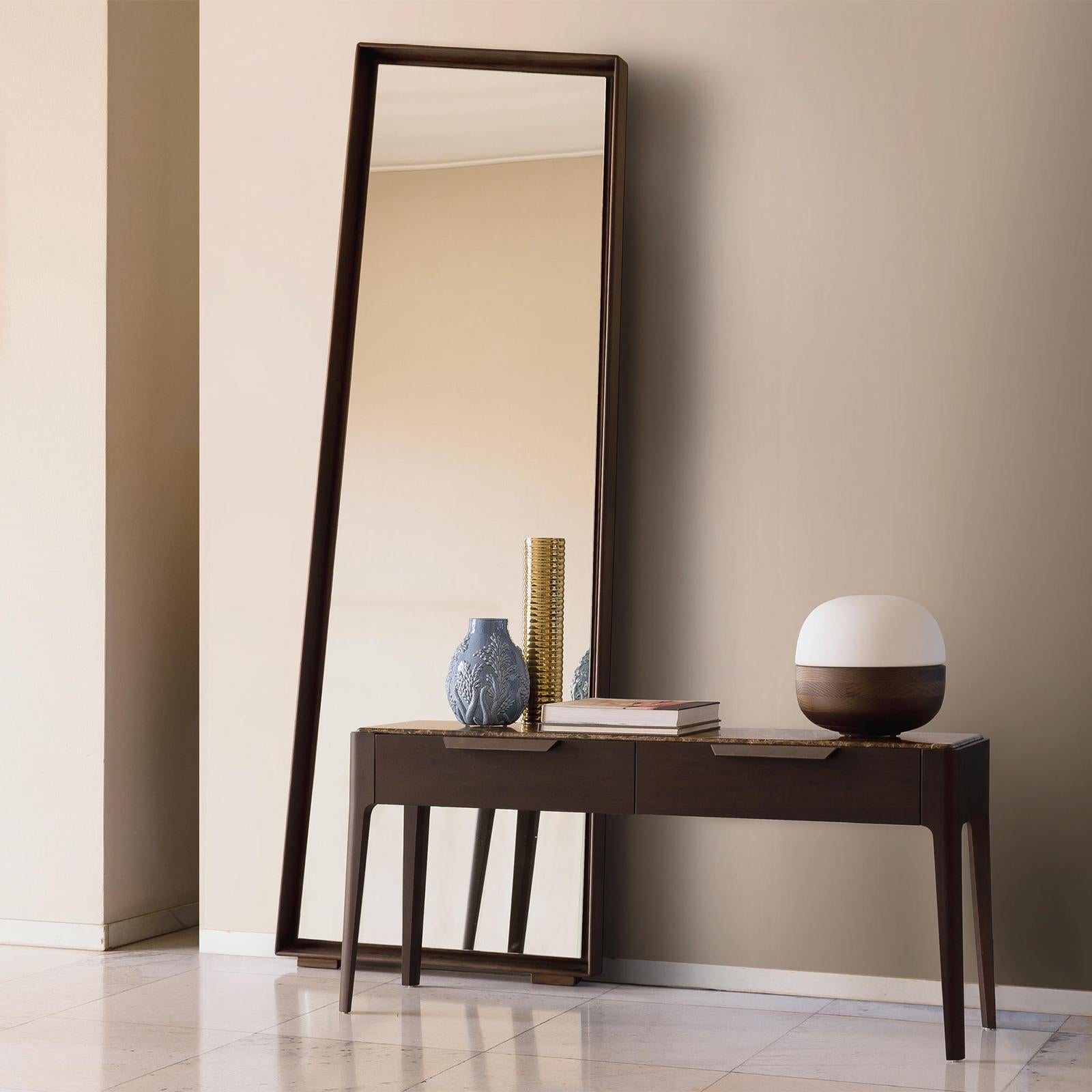 Italian Panel Long Ash Mirror For Sale