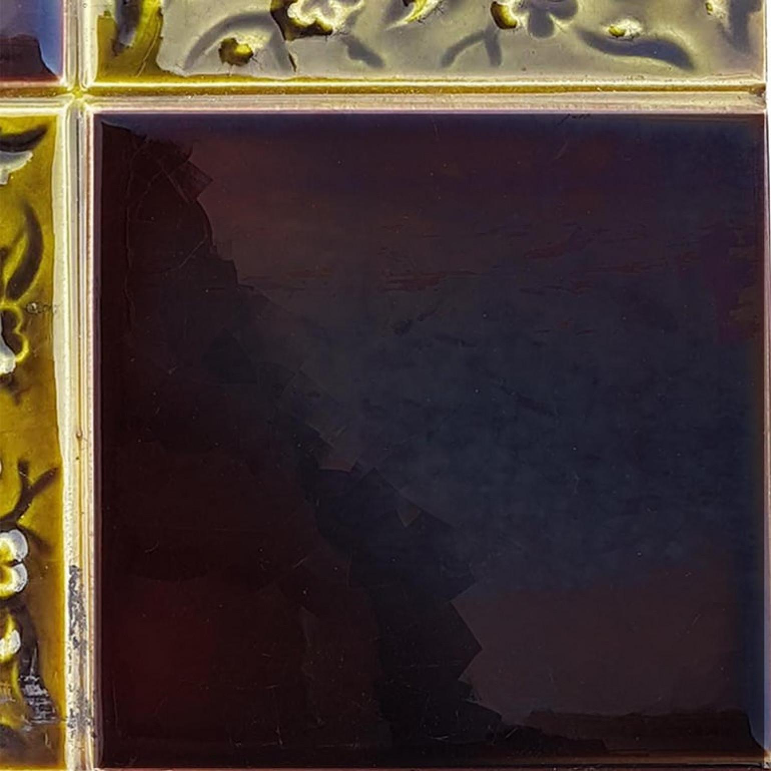 Ceramic Panel of 9 Glazed Art Deco Relief Tiles by S.A. Des Pavillions, 1930s For Sale