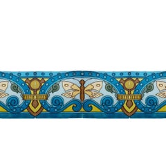 Paneel mit autenthischen Jugendstil-Relieffliesen von Sarreguemines:: Frankreich:: 1896