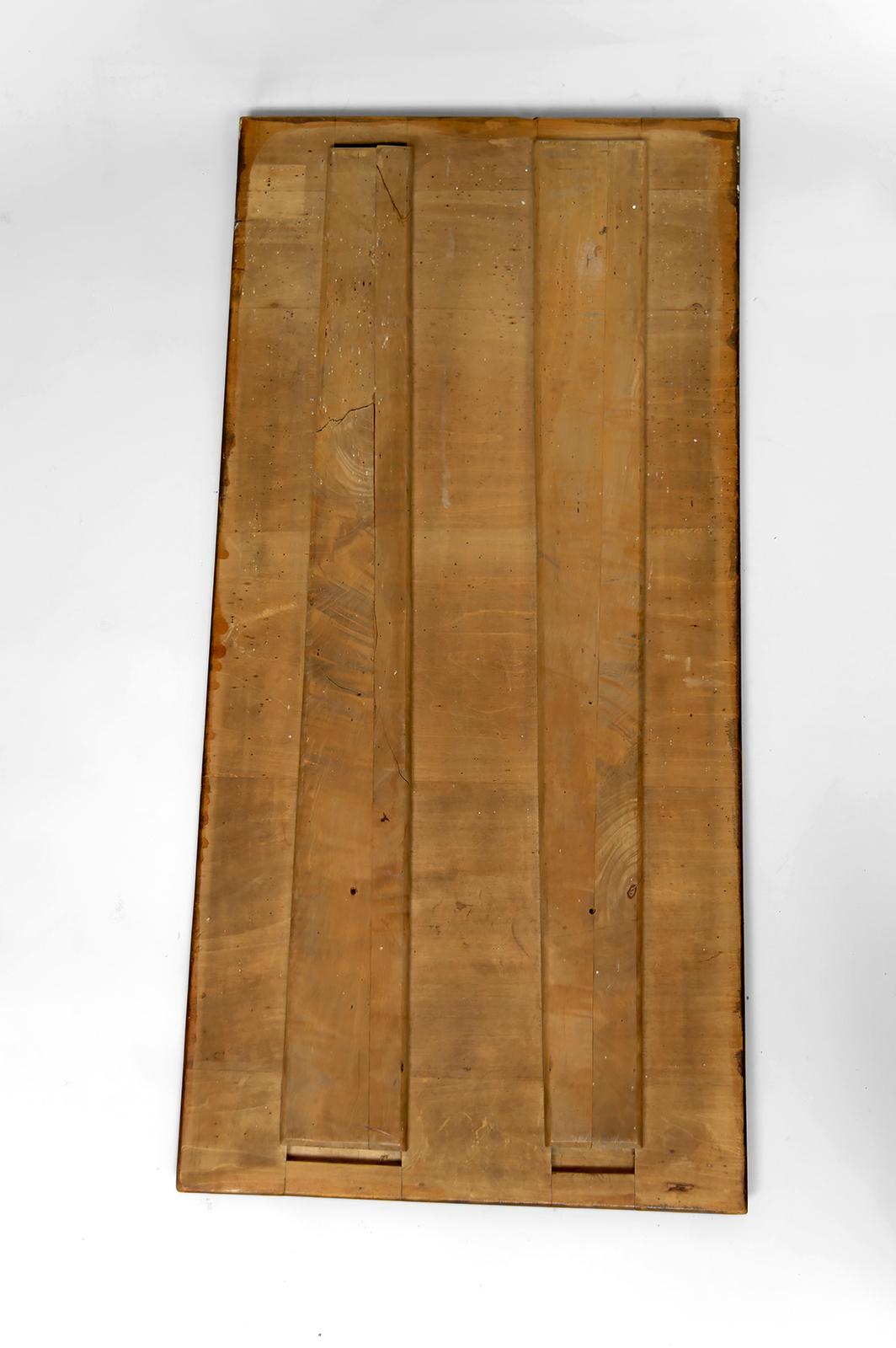 Tafel / Pyrographie, Der heilige Franziskus spricht zu den Vögeln, Gotik Jugendstil 1900er Jahre im Angebot 9