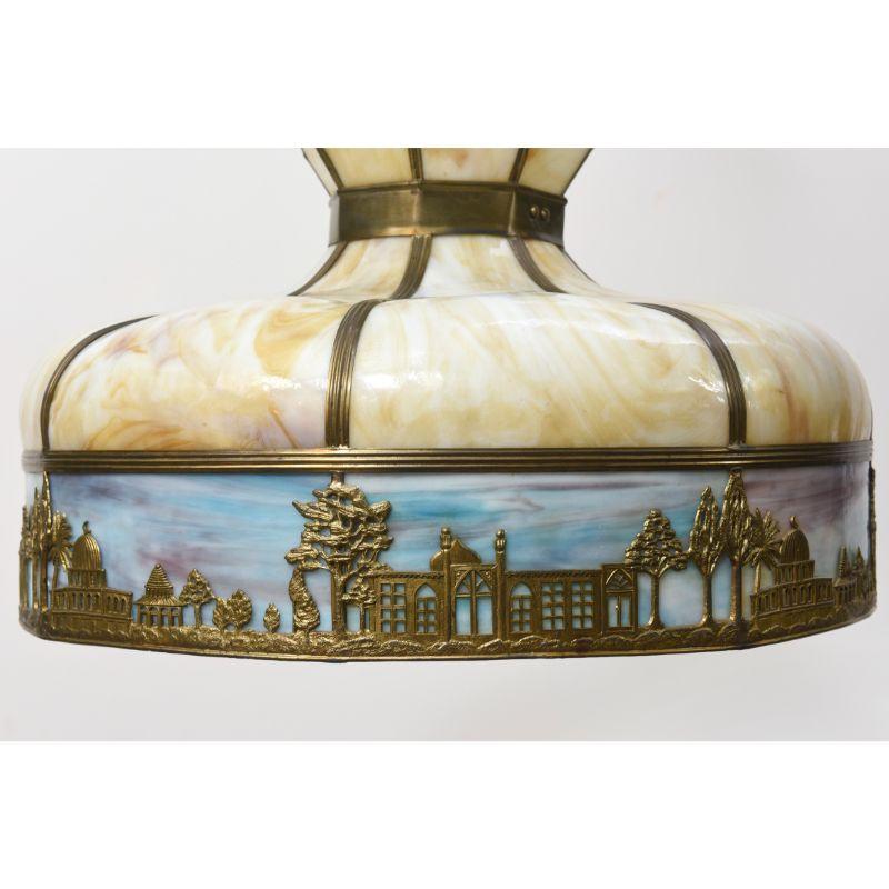 Panel Shade Pendant with Arabic Style Motif For Sale 3