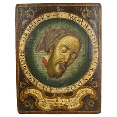 Panel with the Head of Saint John the Baptist. Southern Italy, 17th century.