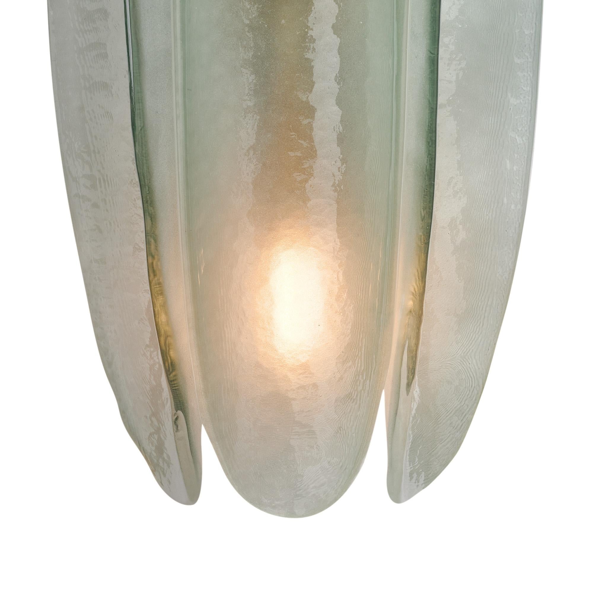Getäfelte Aqua Murano Glas Wandleuchter (Moderne) im Angebot