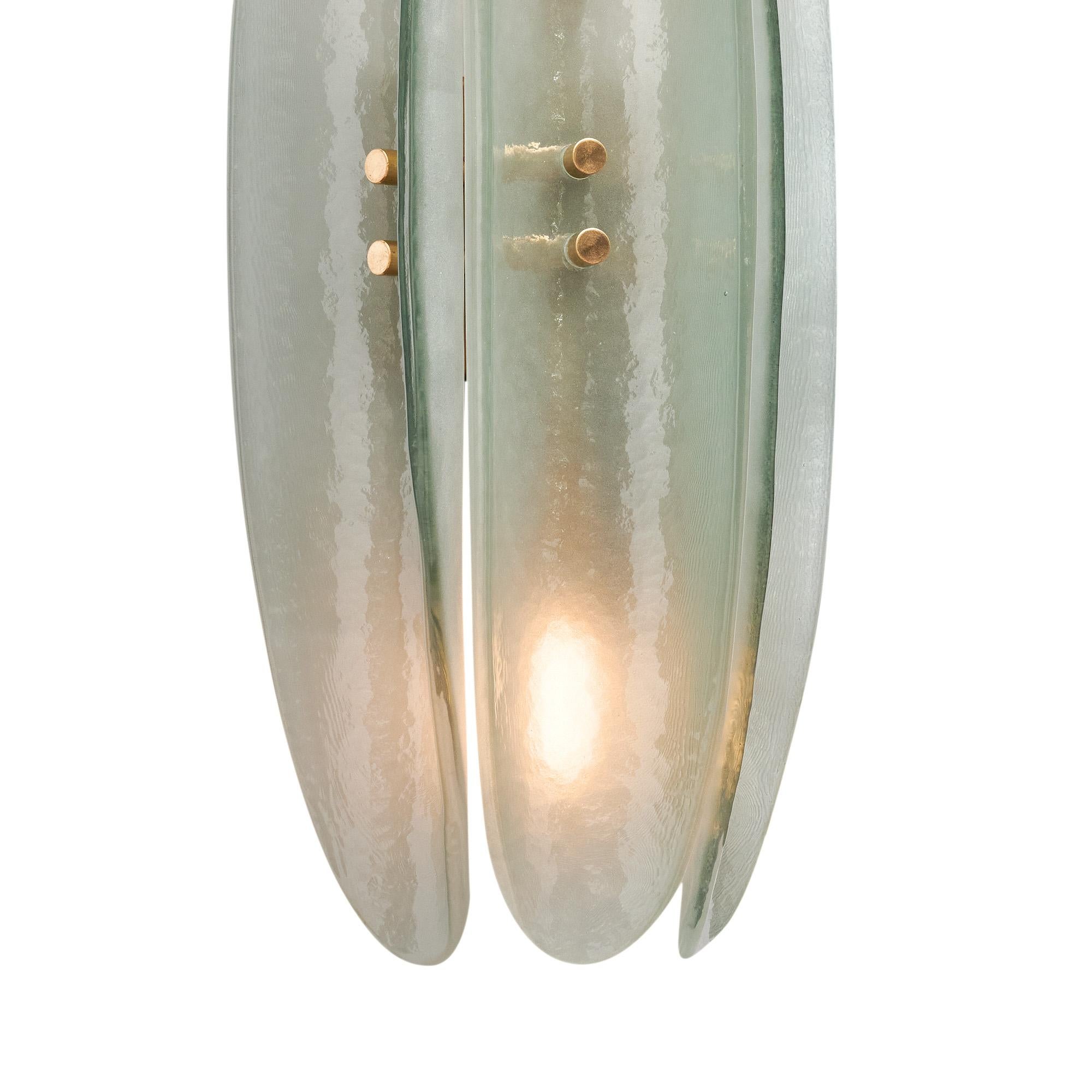 Getäfelte Aqua Murano Glas Wandleuchter im Angebot 2