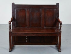Paneled Settle Bench with Sled Feet