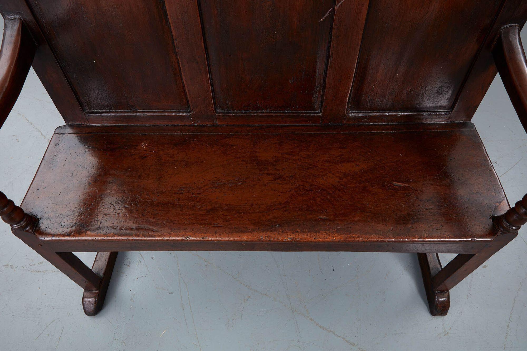 English Paneled Settle Bench with Sled Feet For Sale