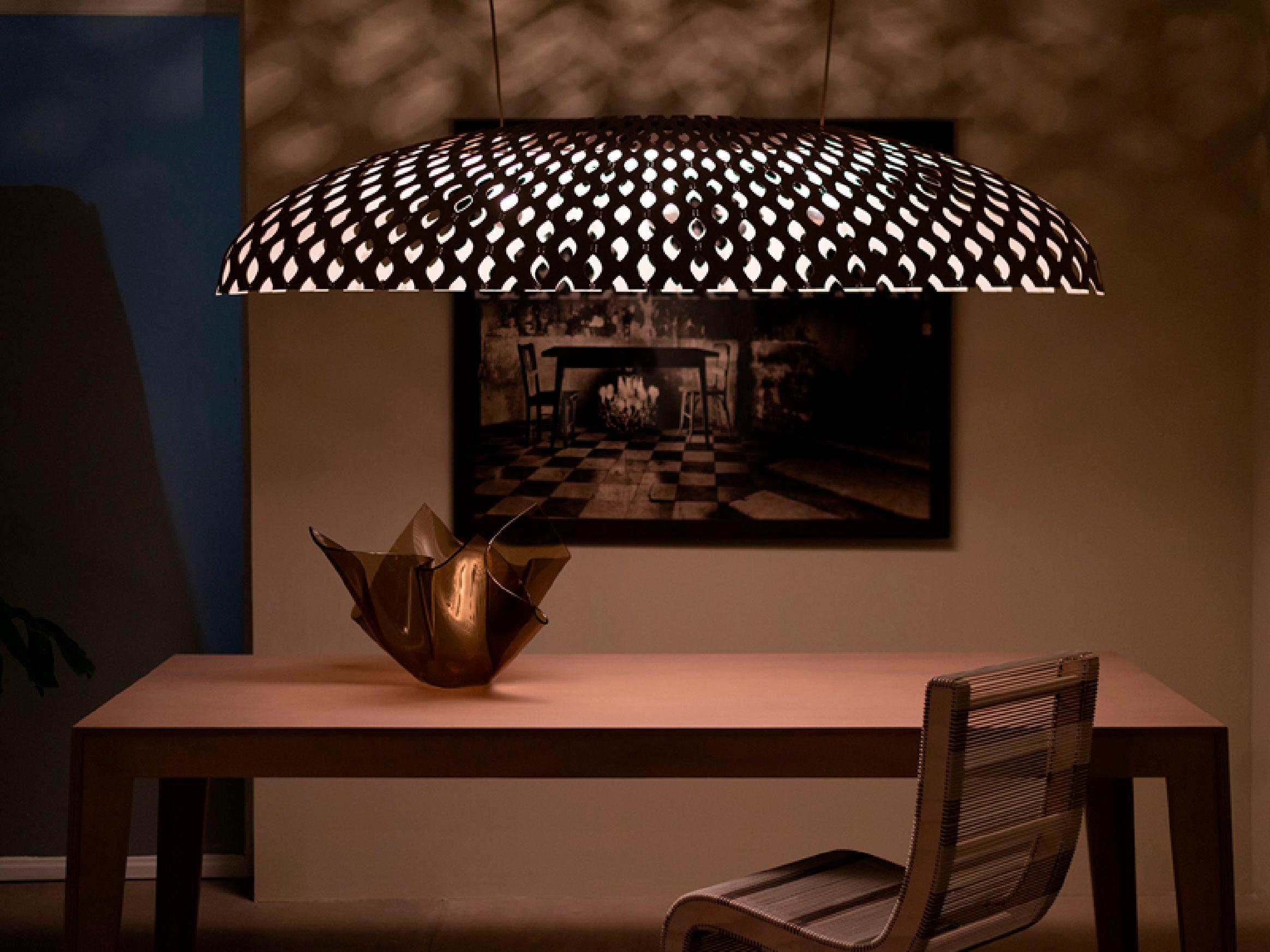Guatemalan Panelitos Elliptical by Piegatto, a Sculptural Ceiling Lamp For Sale