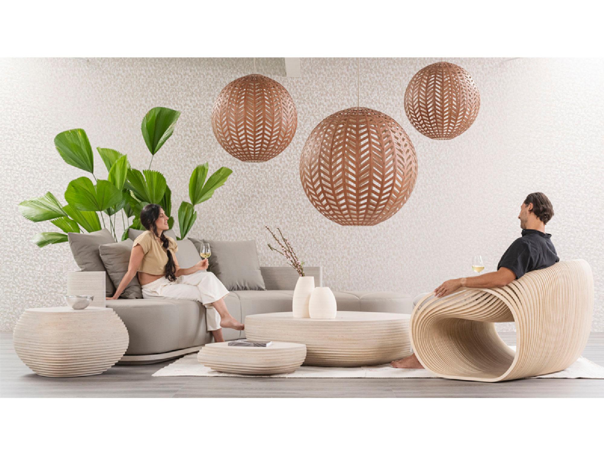 Guatemalteco Panelitos Orb Lamp Large di Piegatto, una lampada scultorea contemporanea in vendita