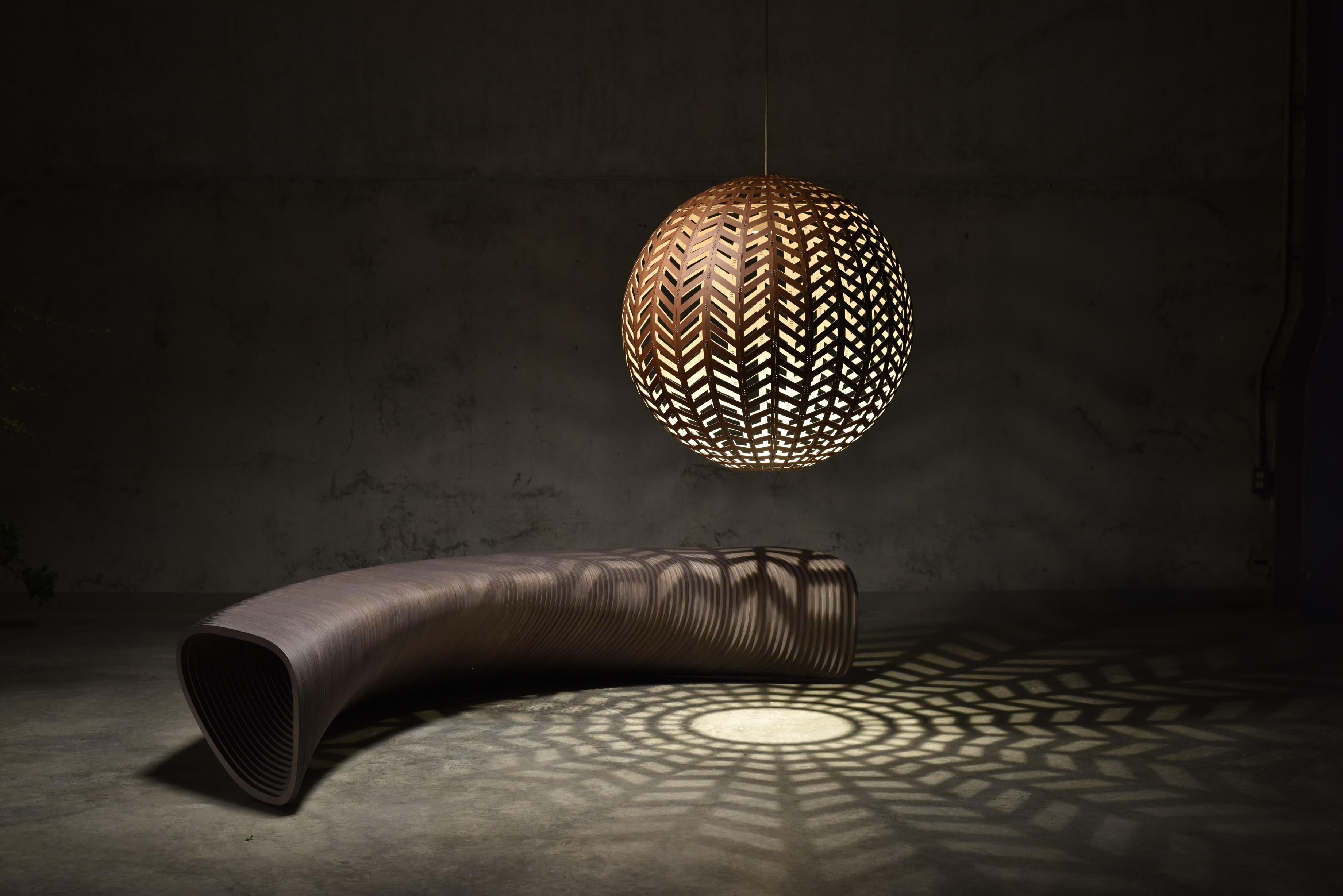 Guatemalan Panelitos Orb Lamp Medium by Piegatto, a Contemporary Sculptural Lamp For Sale