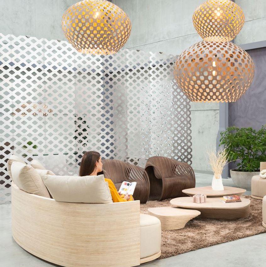 Panelitos Sphere Lamp XLarge von Piegatto, eine zeitgenössische skulpturale Lampe (Guatemaltekisch) im Angebot
