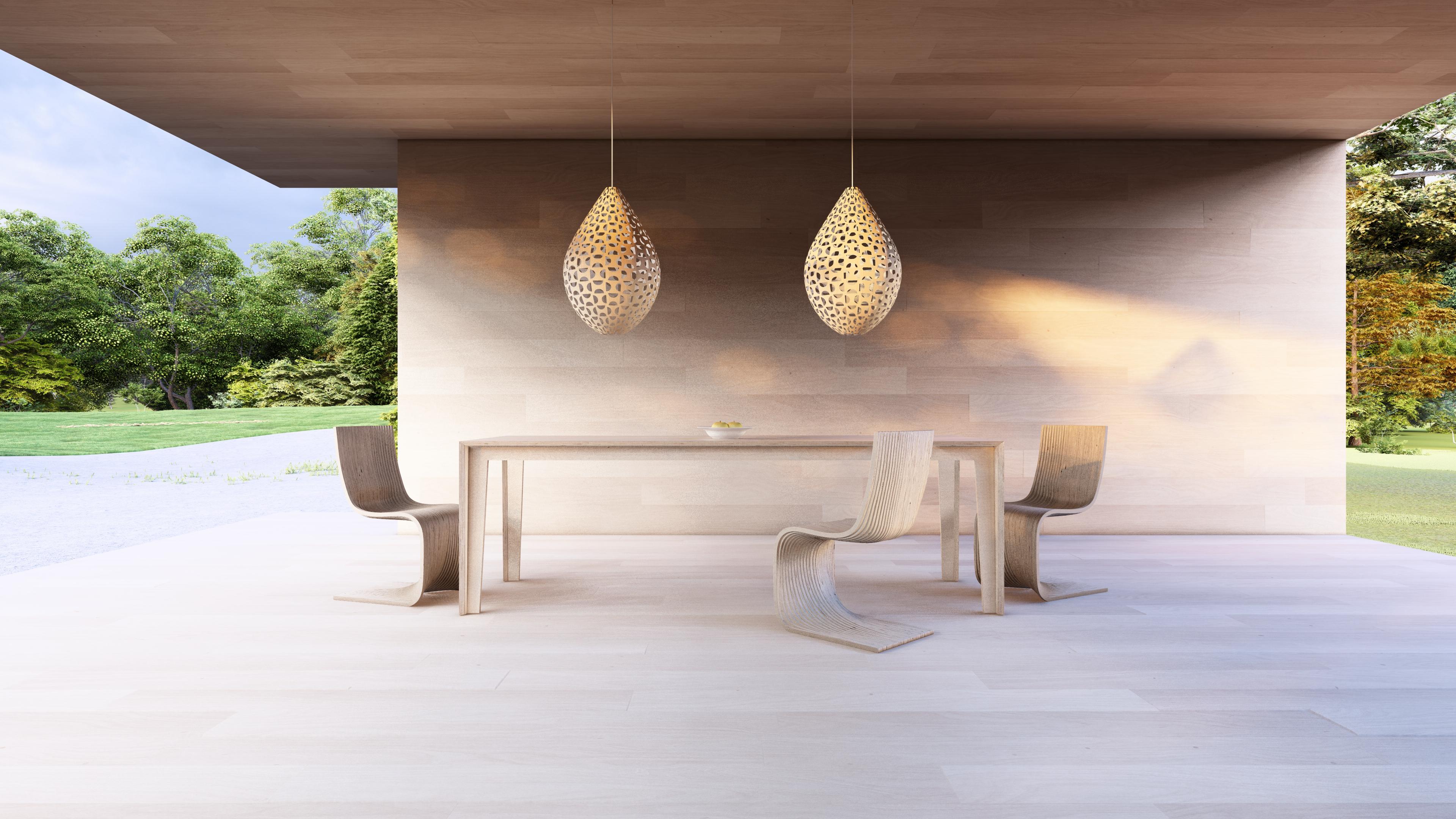 Falegnameria Panelitos Teardrop Lamp Large di Piegatto, una lampada scultorea contemporanea in vendita