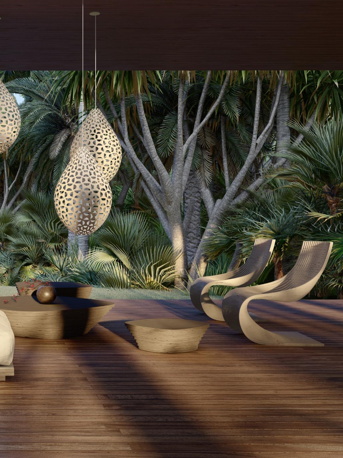 Panelitos Teardrop Lamp Small von Piegatto, eine zeitgenössische skulpturale Lampe (Handgewebt) im Angebot