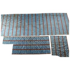 Panels in blue damask silk lampas - France 18th century