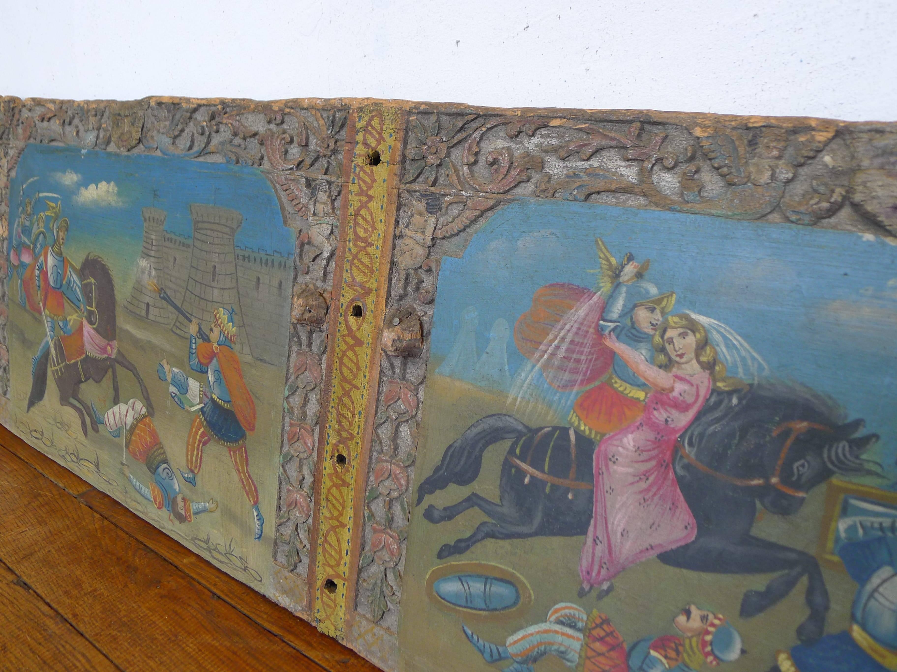 Walnut Panels of Sicilian Cart, 18th Century For Sale