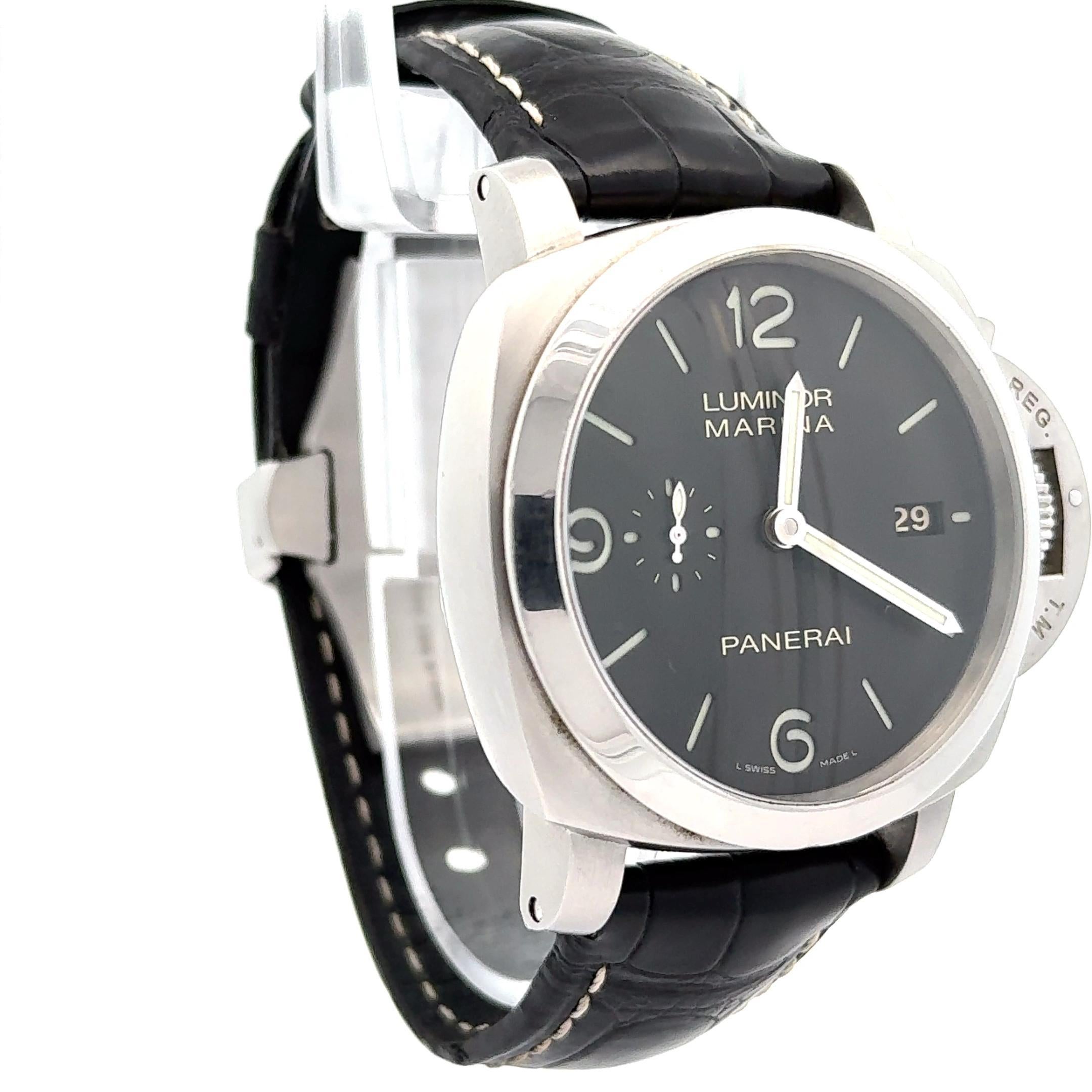 Panerai 2011 Luminor 1950 44mm Marina OP6816 Orologio inossidabile con scatola e documenti in vendita 1