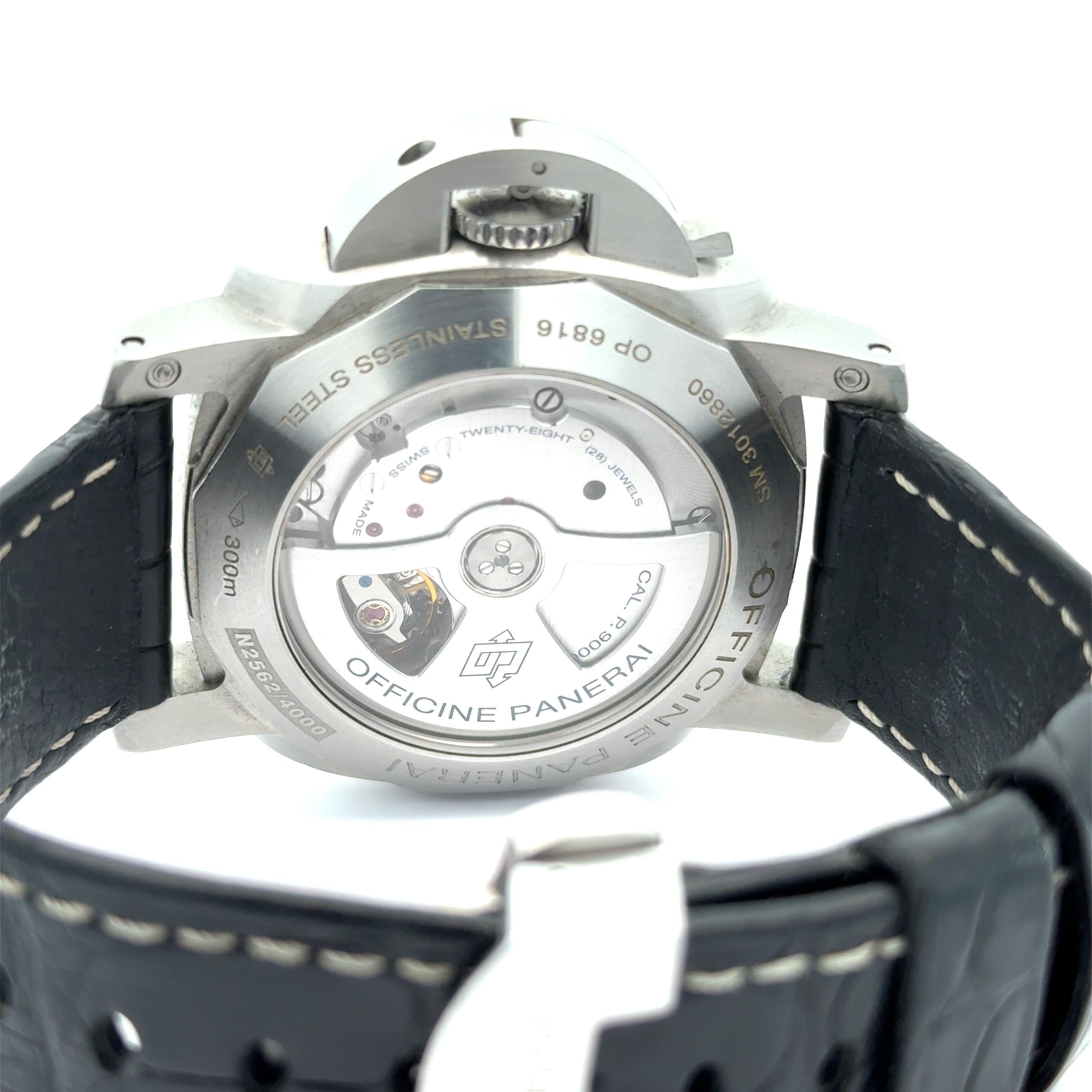 Panerai 2011 Luminor 1950 44mm Marina OP6816 Orologio inossidabile con scatola e documenti in vendita 4