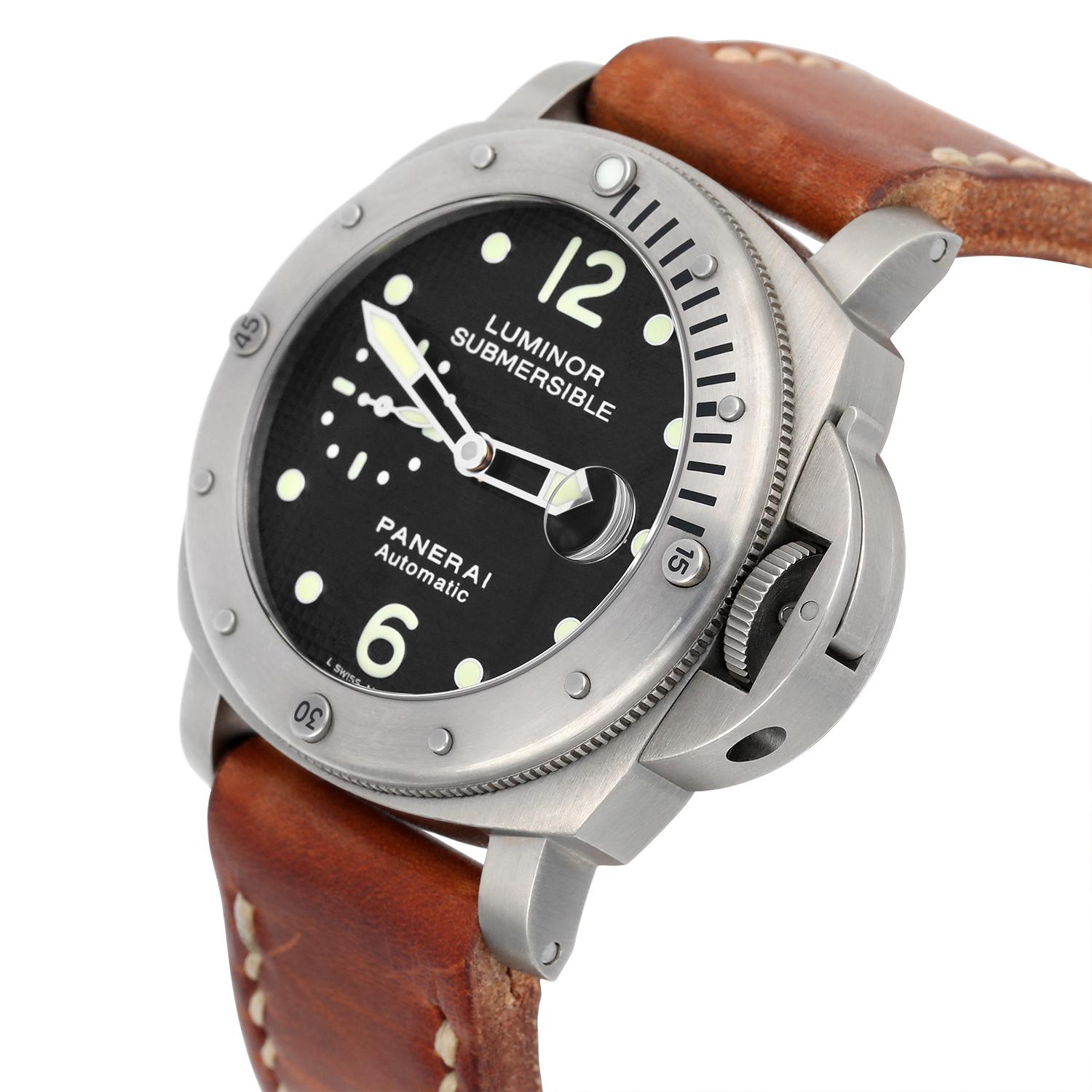 Panerai 44mm Luminor Submersible PAM00025 Datum schwarzes Zifferblatt Automatikuhr Herren