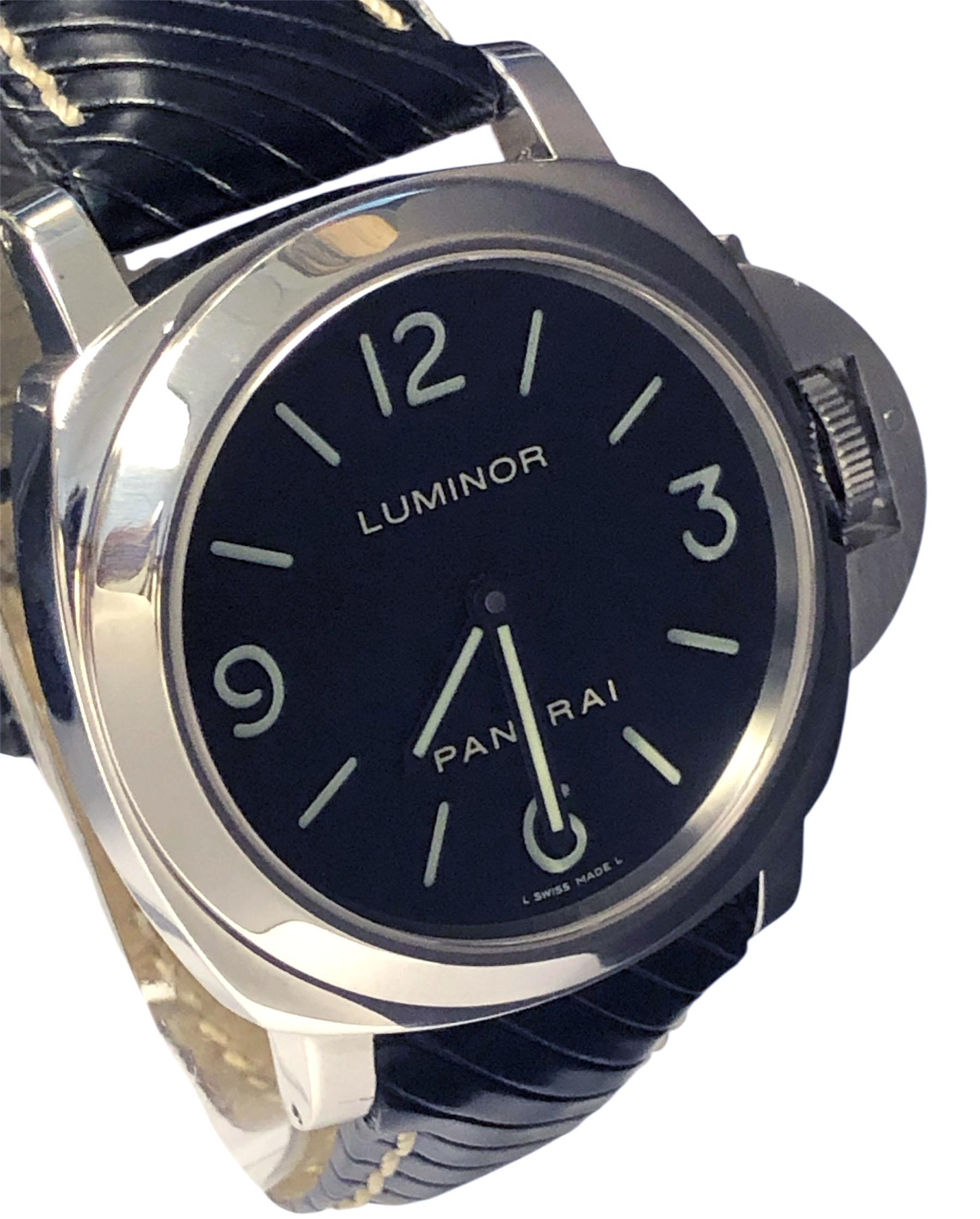 Panerai 6568 Pam 112 Orologio da polso a carica manuale in acciaio Set completo In condizioni ottime in vendita a Chicago, IL