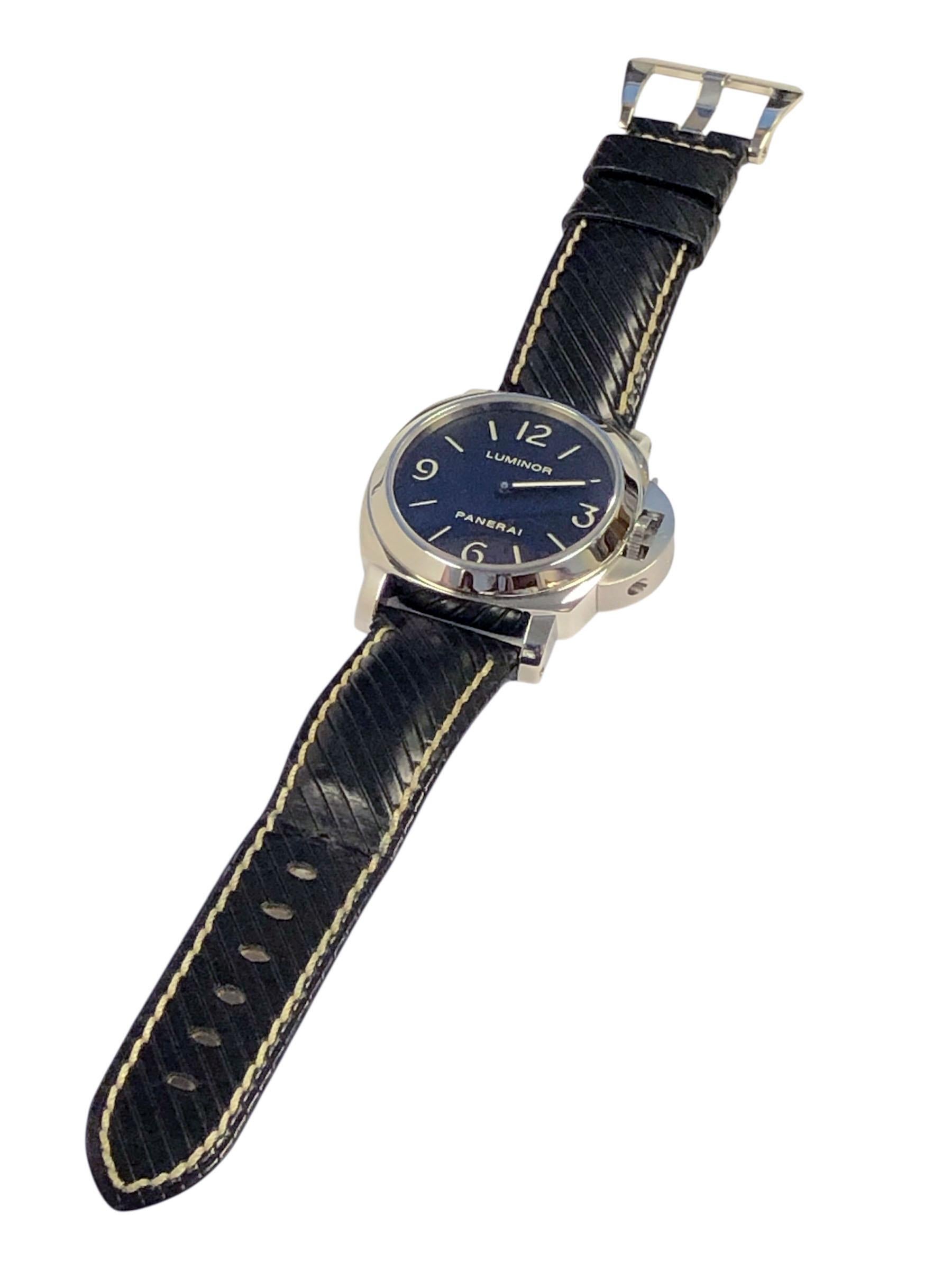 Panerai 6568 Pam 112 Orologio da polso a carica manuale in acciaio Set completo in vendita 3