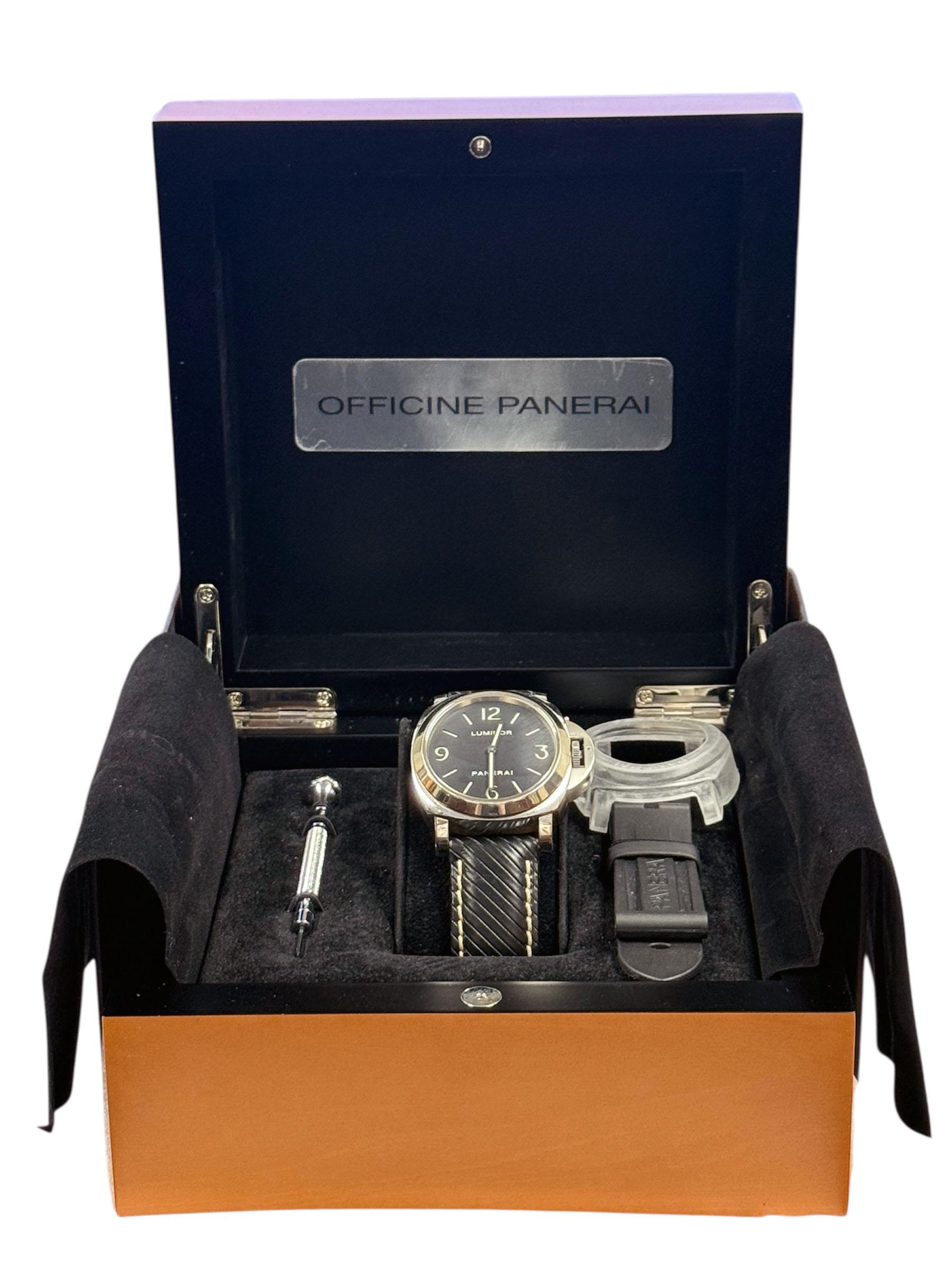 Panerai 6568 Pam 112 Orologio da polso a carica manuale in acciaio Set completo in vendita 4