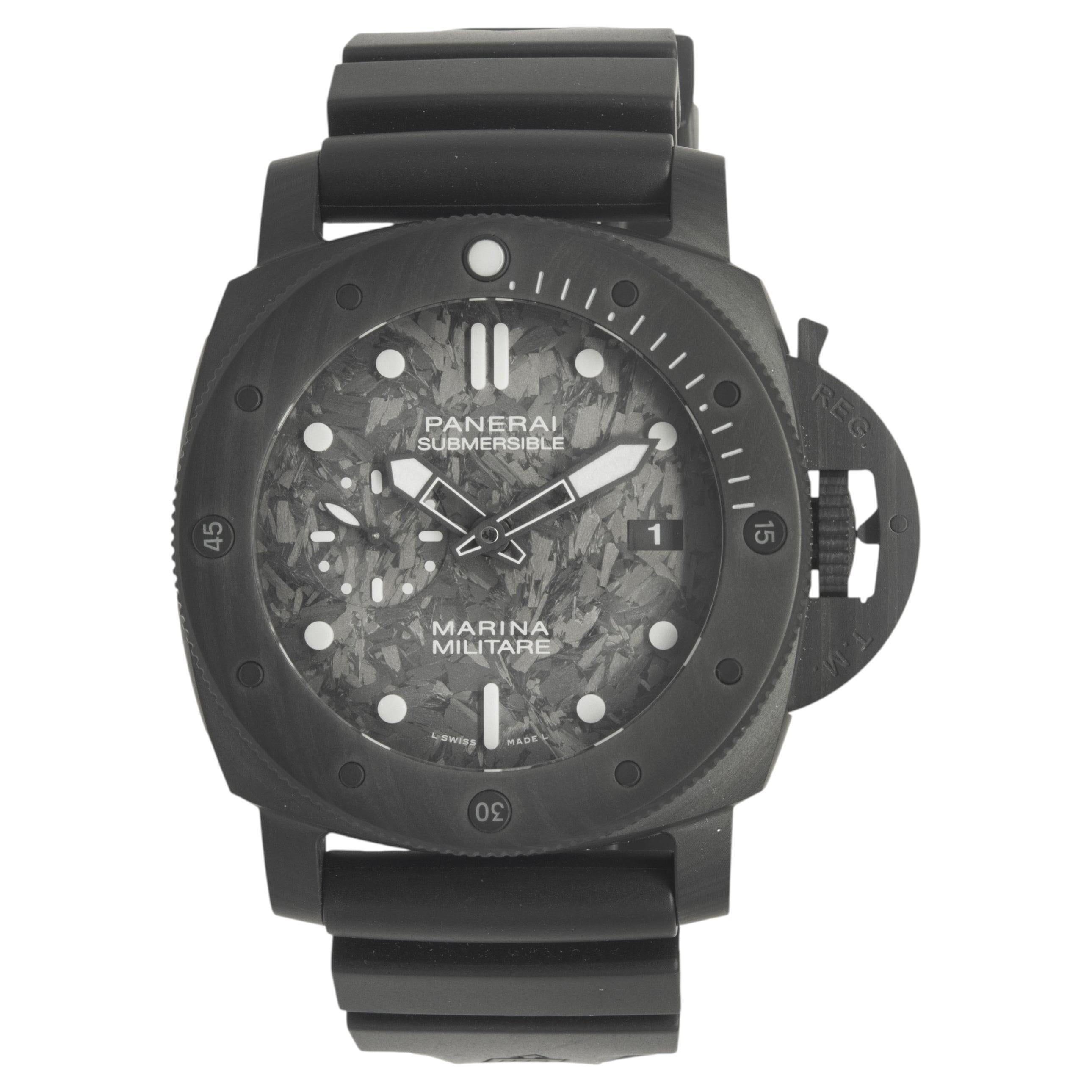 Panerai Black Carbon Tech Submersible With Carbon Fiber Dial PAM 979