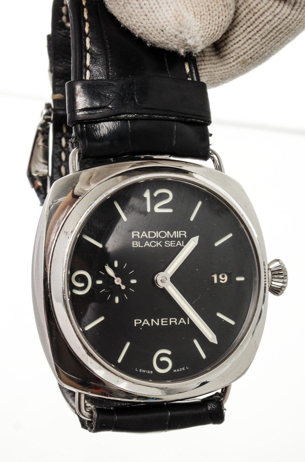 Panerai Black Leather Radiomir Watch 1