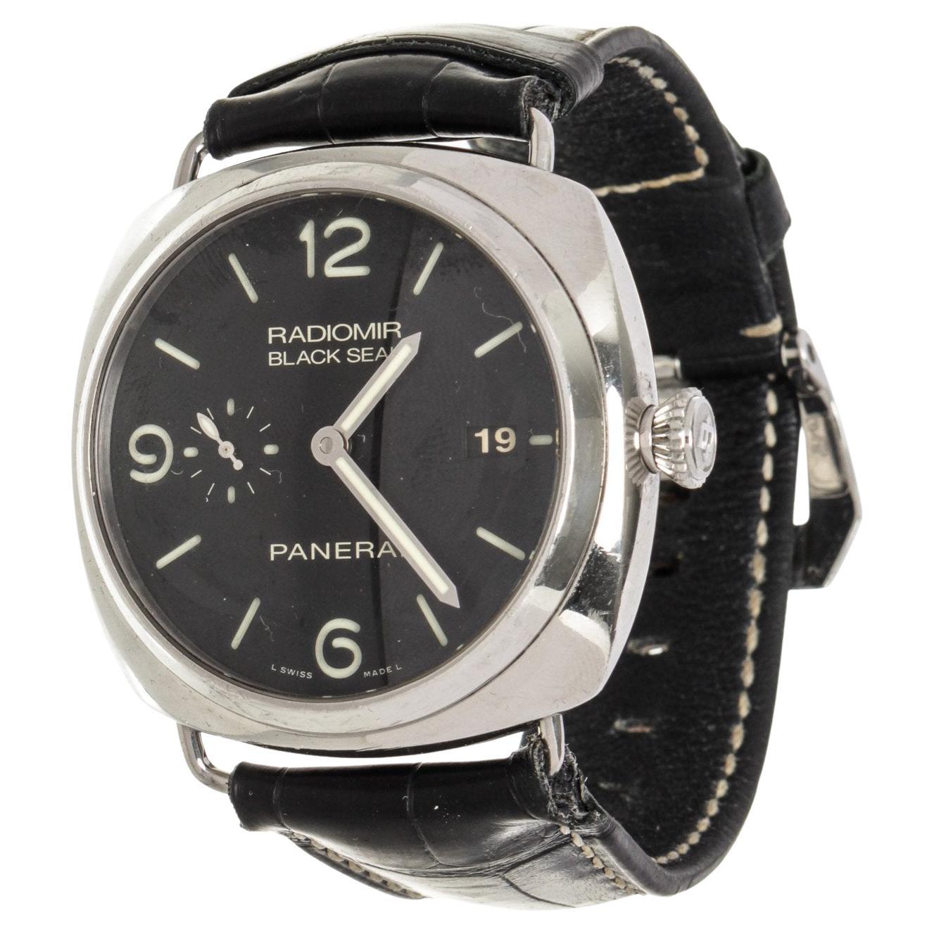 Panerai Black Leather Radiomir Watch