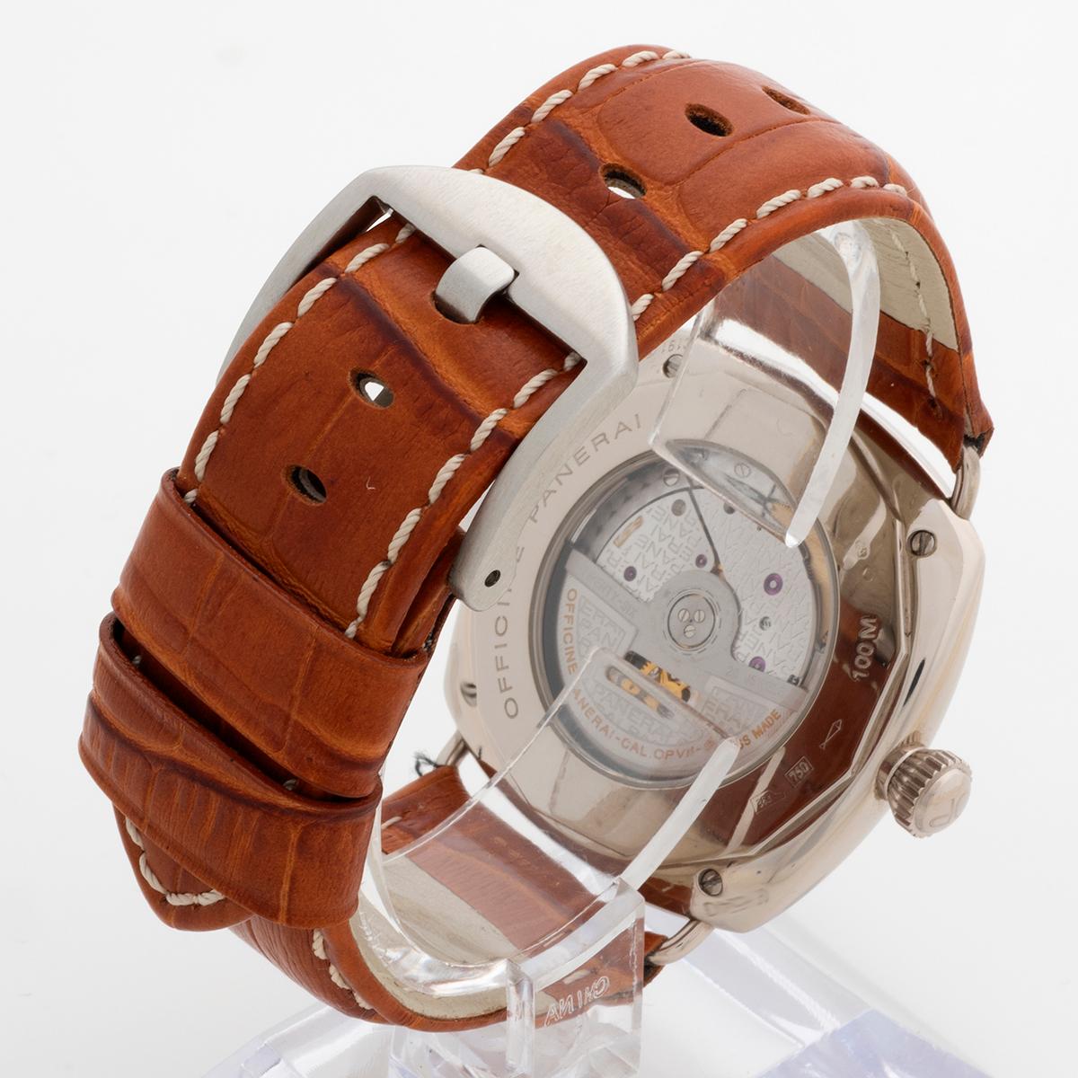 Panerai Contemporanea Radiomir Wristwatch, Limited Edition /500, 18K White Gold. For Sale 1