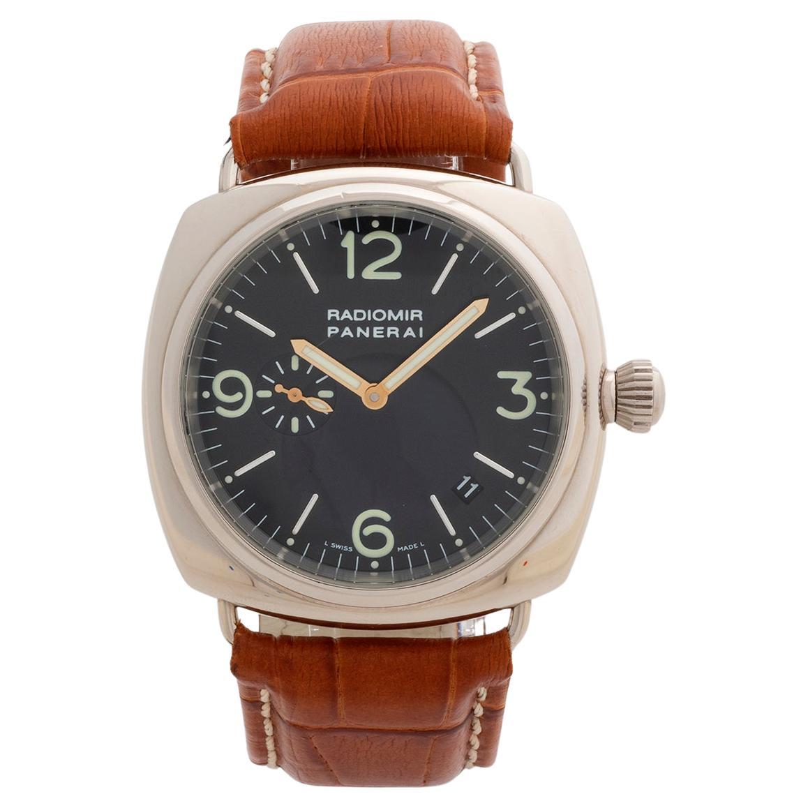 Panerai Contemporanea Radiomir Wristwatch, Limited Edition /500, 18K White Gold. For Sale