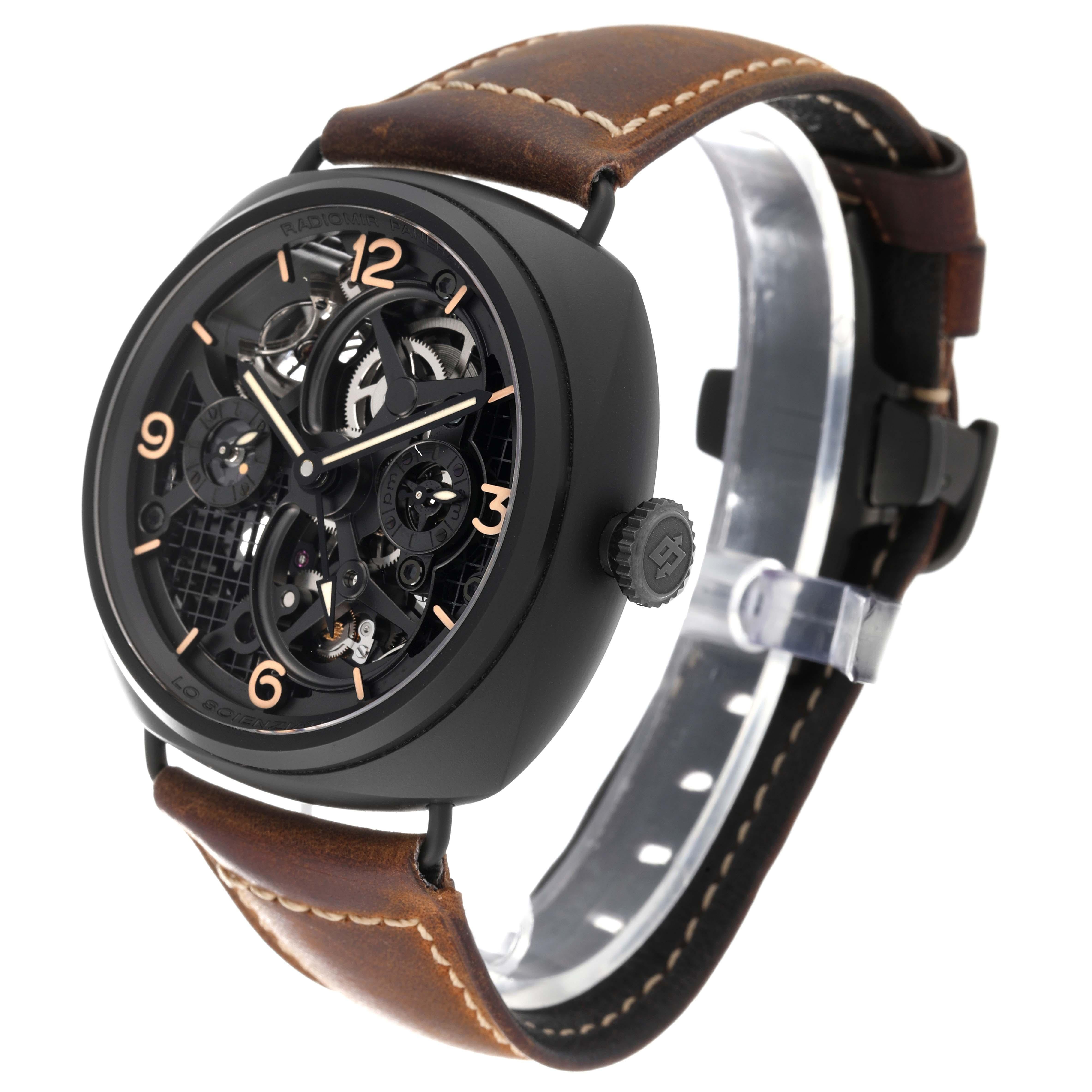 Men's Panerai Lo Scienziato Radiomir Tourbillon Ceramic Mens Watch PAM00348 Box Papers