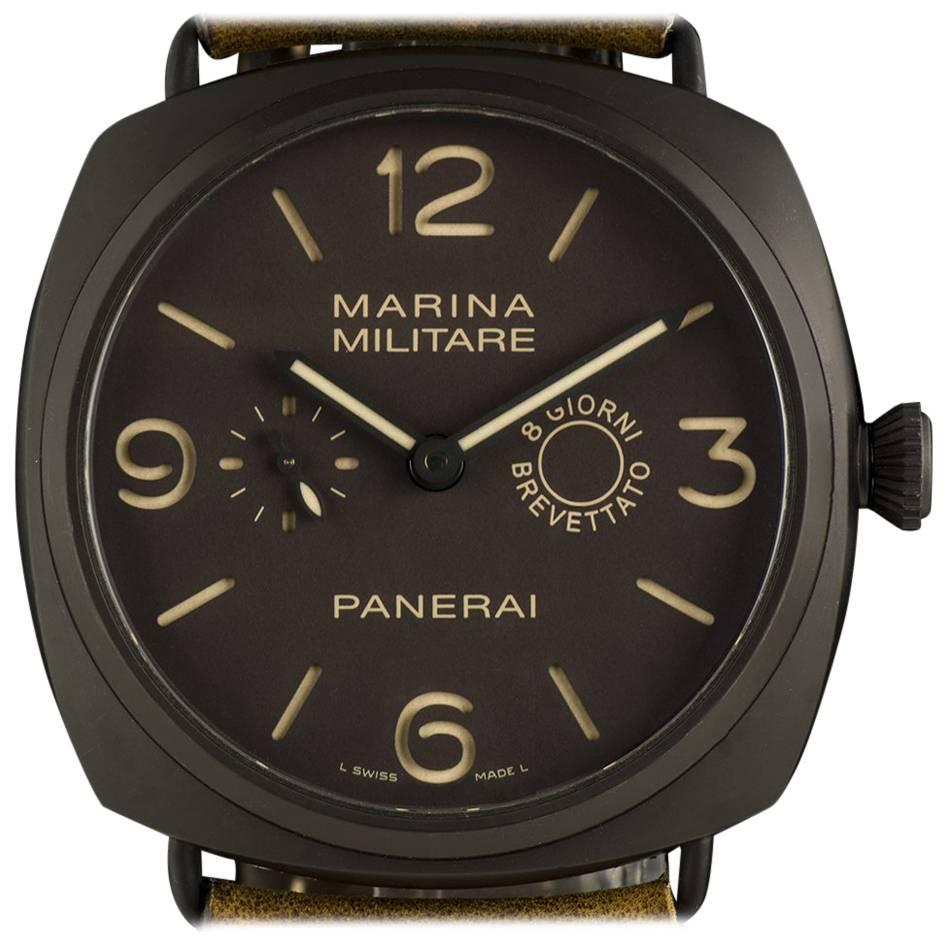 Panerai Ltd Edition Radiomir Composite Marina Militare 8 Giorni Wristwatch B&P In Excellent Condition In London, GB