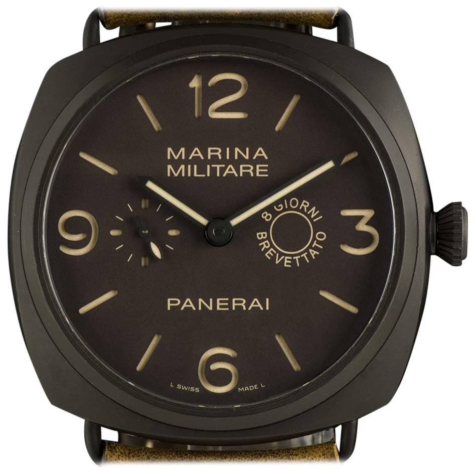 Panerai Ltd Edition Radiomir Composite Marina Militare 8 Giorni Wristwatch B&P In Excellent Condition In Mayfair, London, London