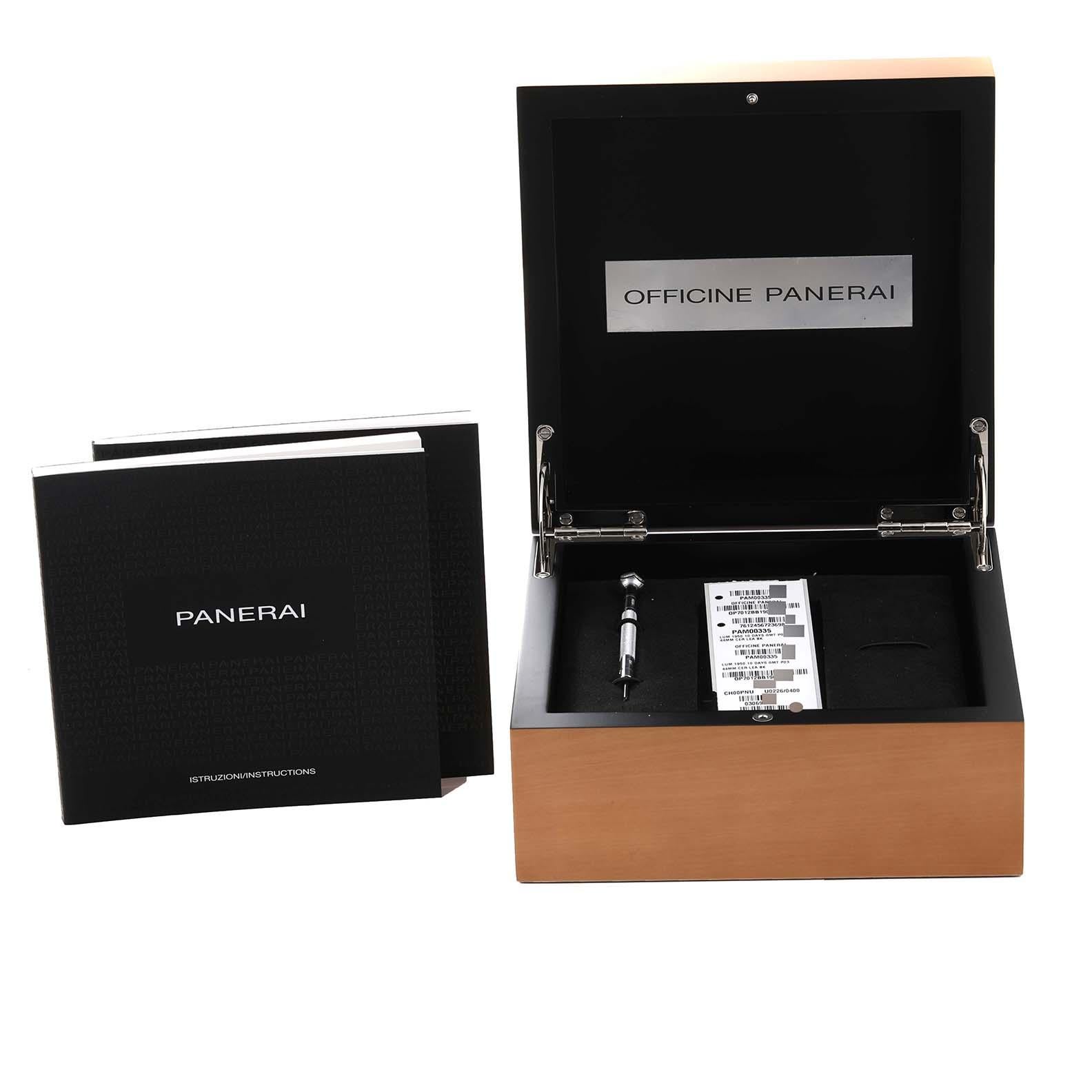 Panerai Luminor 1950 10 Days GMT 24H Carbotech Mens Watch PAM00335 Box Papers For Sale 5