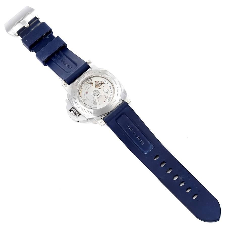 Panerai Luminor 1950 3 Days GMT Blue Dial Watch PAM01033 Box Papers 2
