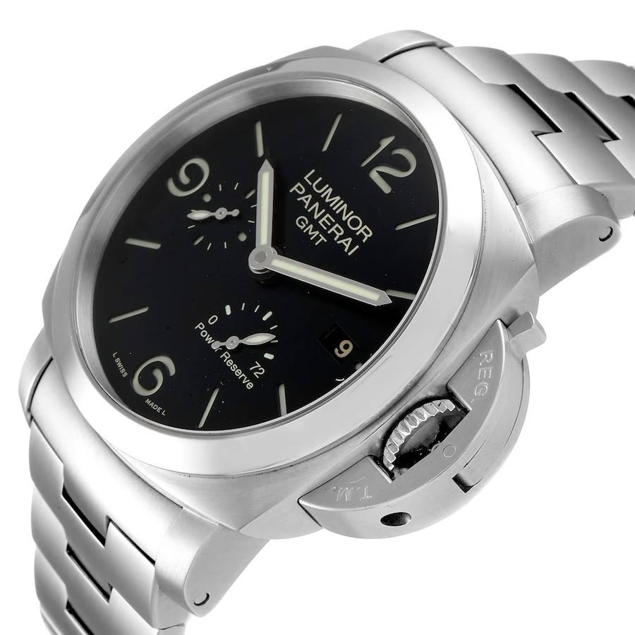 Men's Panerai Luminor 1950 3 Days GMT Mens Watch PAM00347 Box Papers For Sale