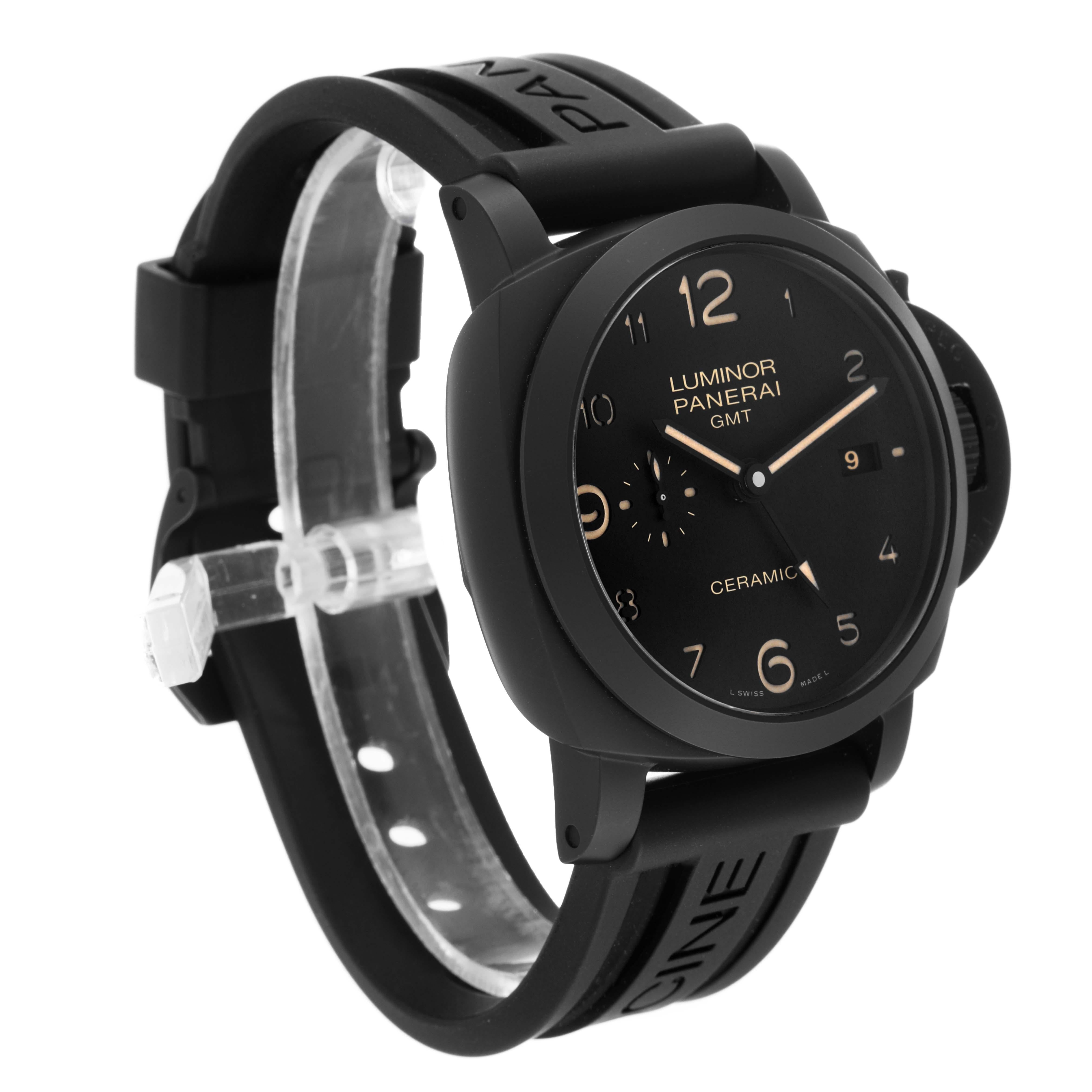 Panerai Luminor 1950 3 Days GMT Ceramic Limited Edition Mens Watch PAM00441 For Sale 7