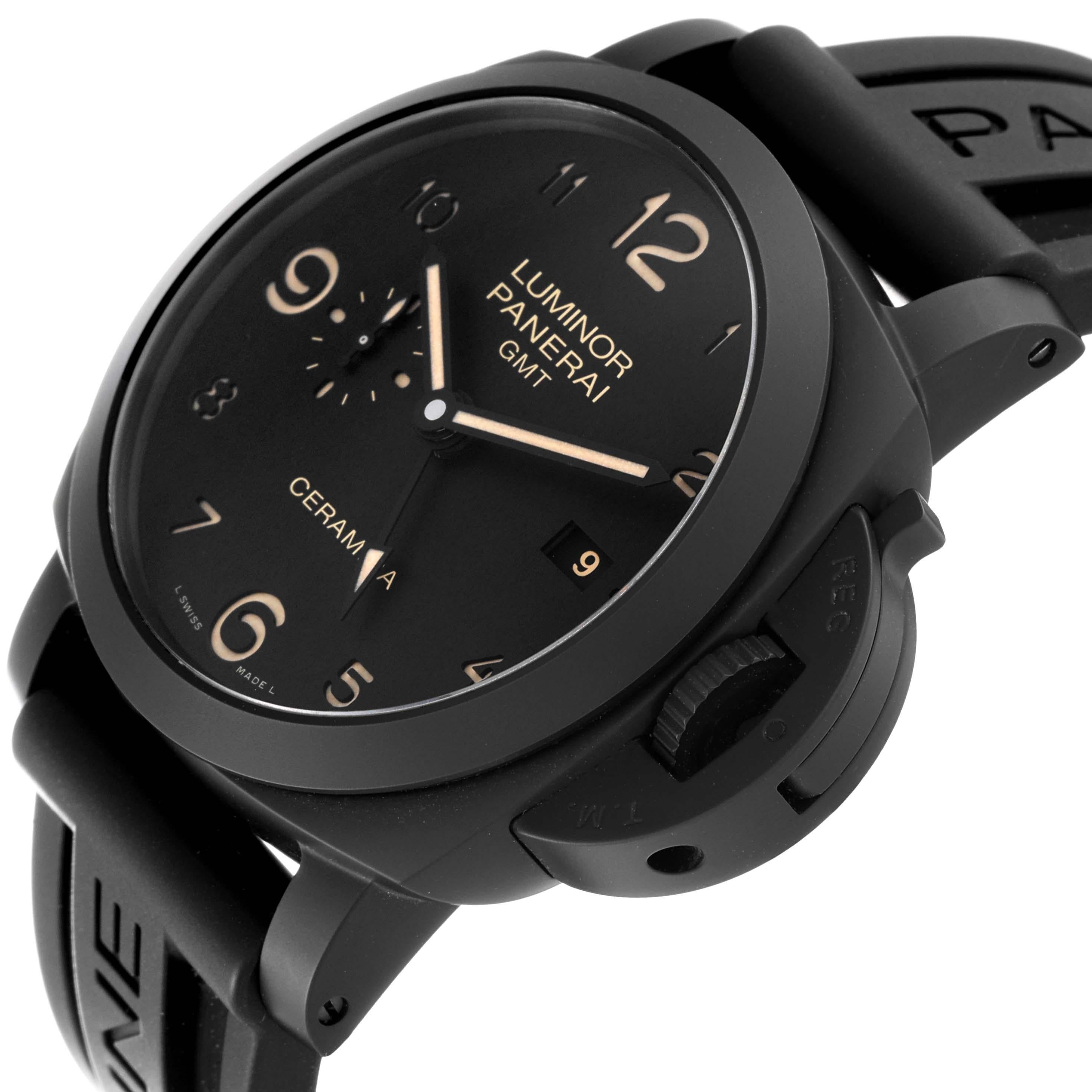 Men's Panerai Luminor 1950 3 Days GMT Ceramic Limited Edition Mens Watch PAM00441 For Sale