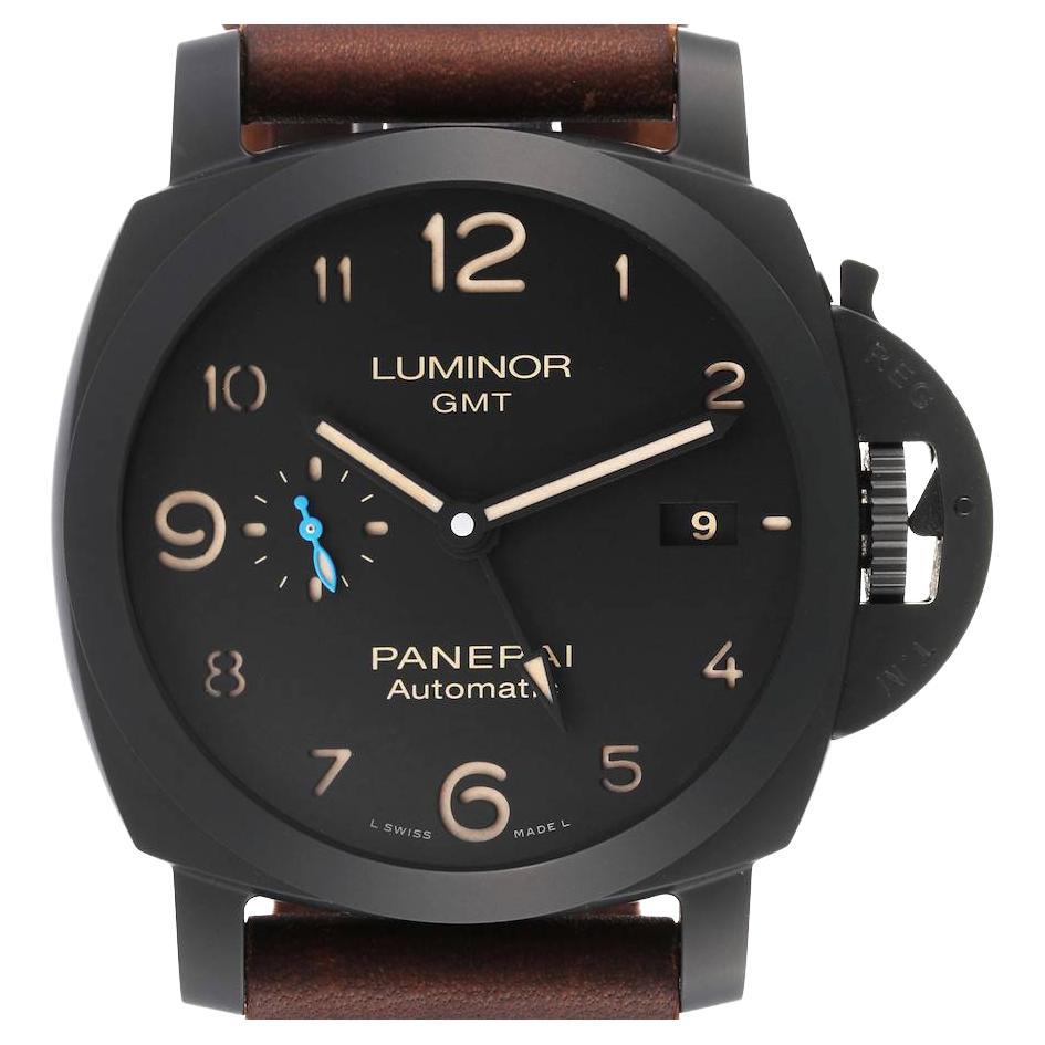 Panerai Luminor Montre pour homme 3 jours GMT en céramique avec boîte et papiers d'origine PAM01441, 1950