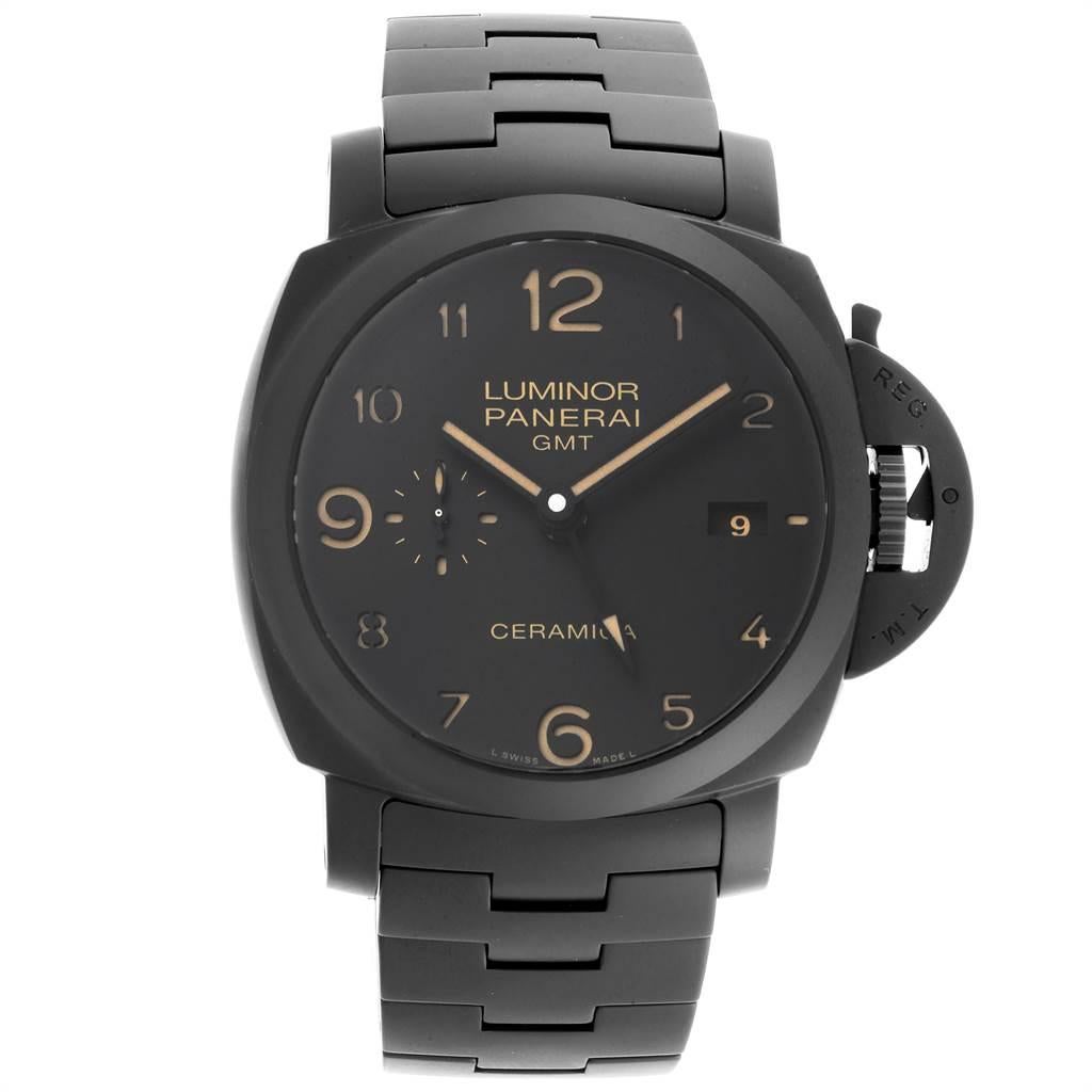 panerai tuttonero - luminor 1950 gmt automatic ceramic watch - pam00438