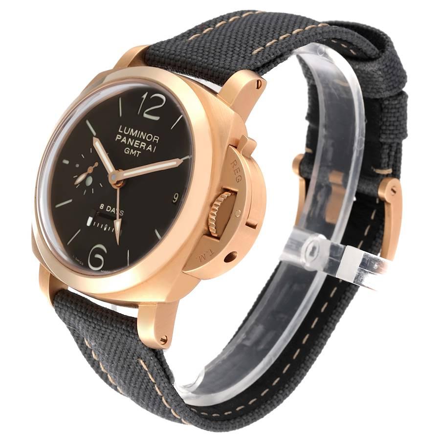 Panerai Luminor 1950 8 Tage GMT 18k Roségold Herrenuhr PAM00289 Box Papiere 1